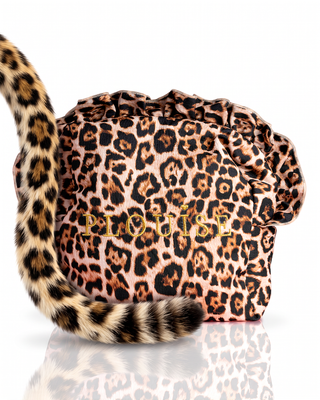 Cheetah Spotted Seduction Large Leopard Print Frill Makeup Bag