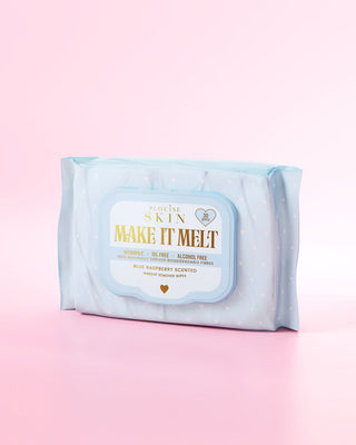 Blue raspberry scented P.Louise Make It Melt makeup remover wipes